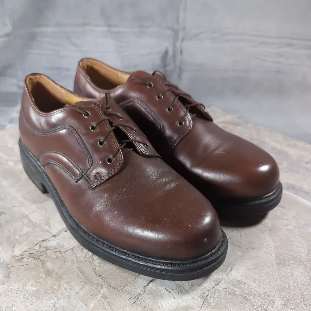 Nunn Bush Mens Size‎ 9 M Brown Leather Plain Toe Upper Oxford Lace Up 81105-51